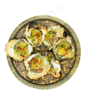 一碟美味的烤生蚝,免抠元素