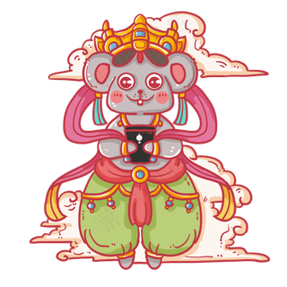 看手机中的老鼠神仙