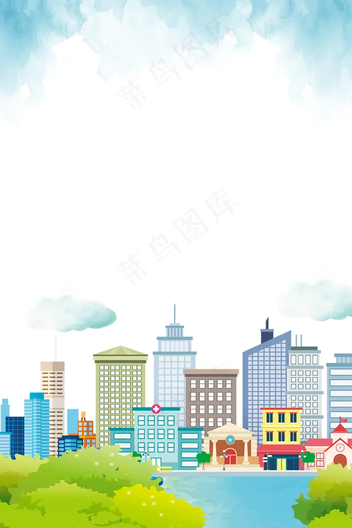 高楼大厦现代化城市(1417*2126px 	      )psd模版下载