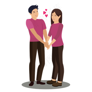 手绘卡通情侣人物