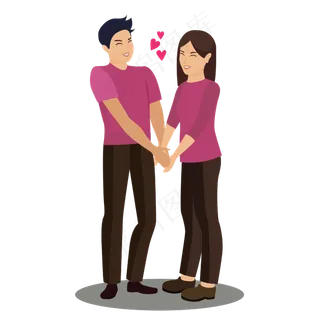 手绘卡通情侣人物