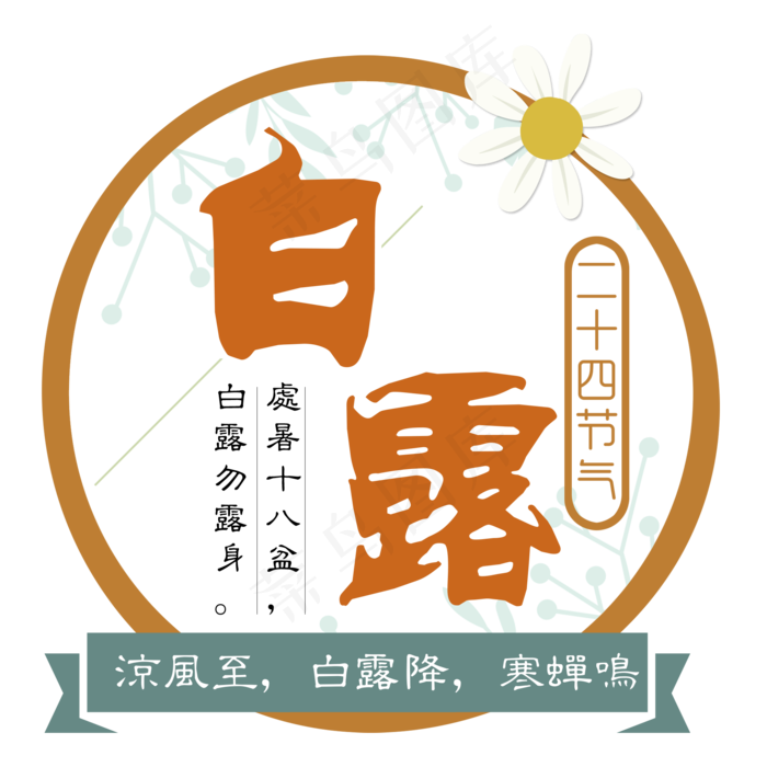 二十四节气白露艺术字免扣PNG(2000X2000(DPI:300))psd模版下载
