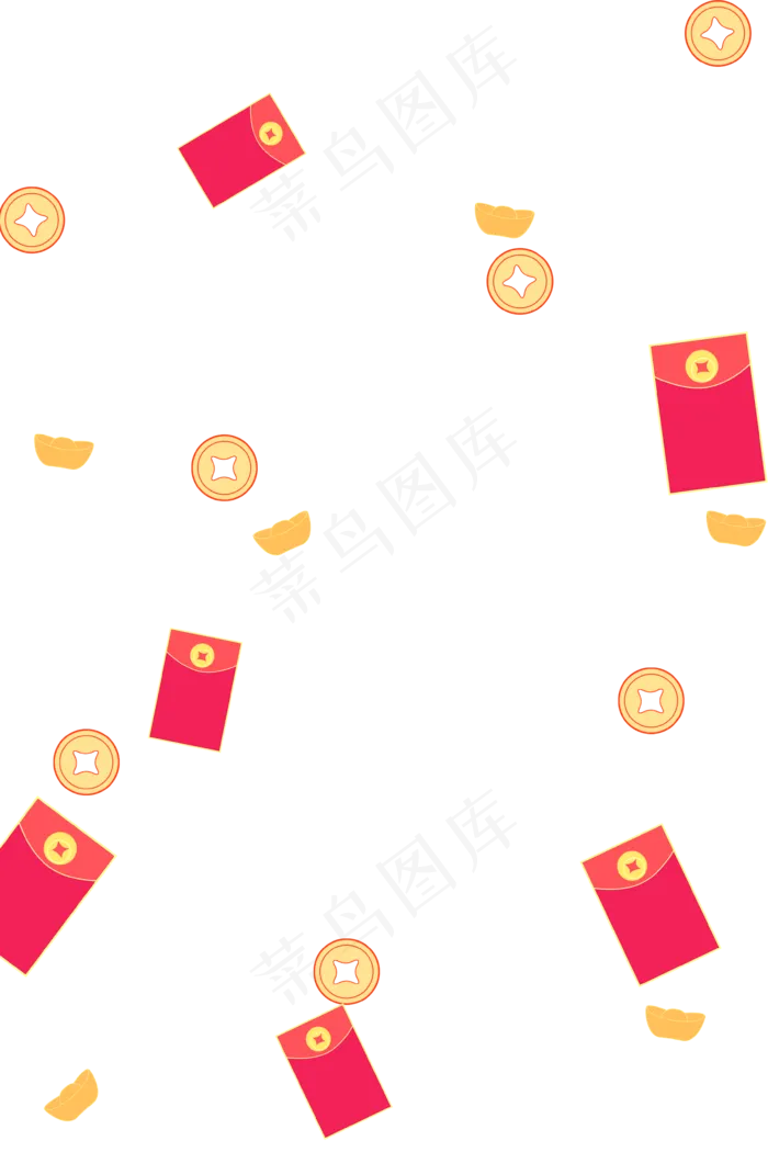 2021牛年牛新年春节红包金币(3545X5315(DPI:300))psd模版下载