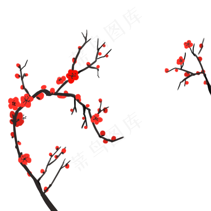 植物梅花中国风水墨(2000X2000(DPI:300))psd模版下载