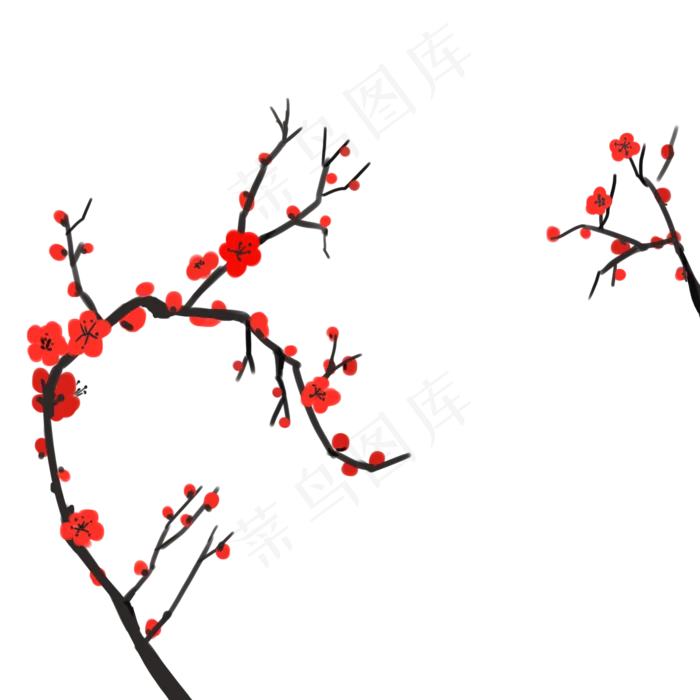 植物梅花中国风水墨(2000X2000(DPI:300))psd模版下载