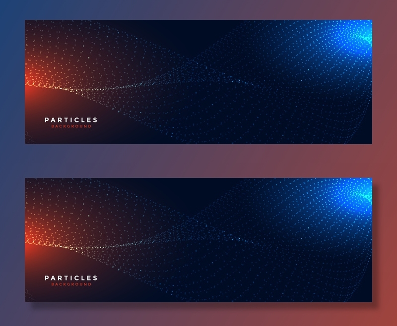 发光数字技术粒子宽横幅banner