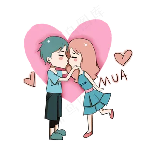 卡通情侣表情包亲亲