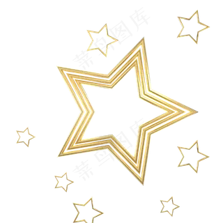 金色风格五角星漂浮点缀