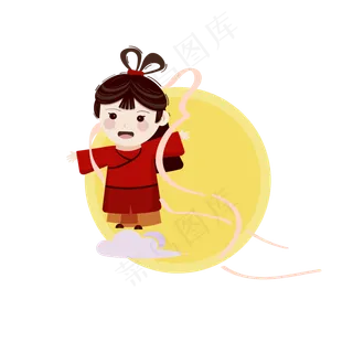 喜庆中秋明月与嫦娥小仙子