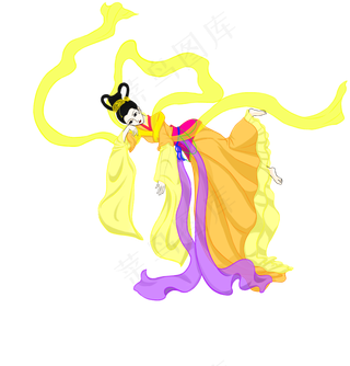 中秋节彩色手绘嫦娥png