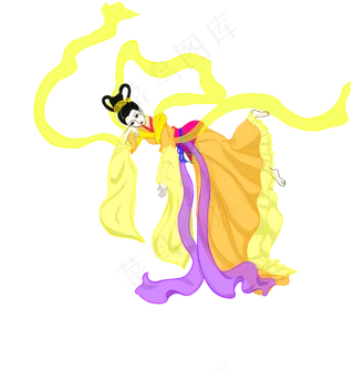 中秋节彩色手绘嫦娥png