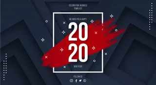 具有3d背景的现代2020新年快乐模板