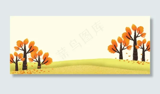 你好秋天平面黄色质感简约banner 你好秋天平面黄色质感简约banner