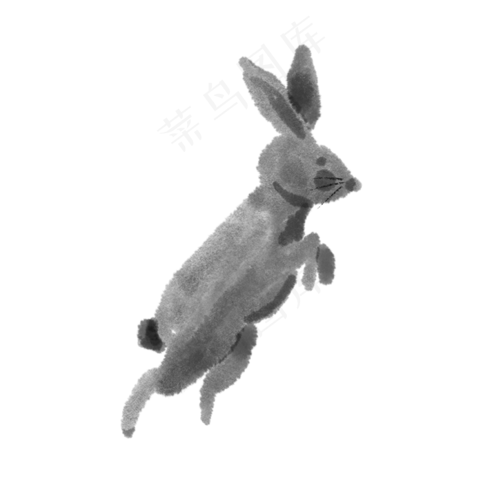 水墨可爱中秋节月兔(2048X2048(DPI:132))psd模版下载
