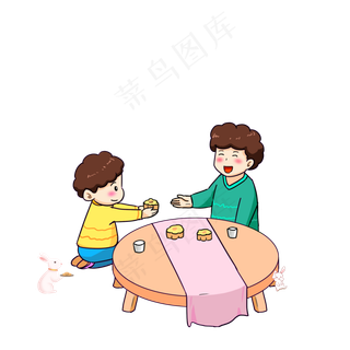 中秋节吃月饼赏月