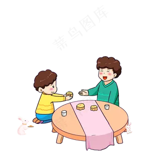 中秋节吃月饼赏月