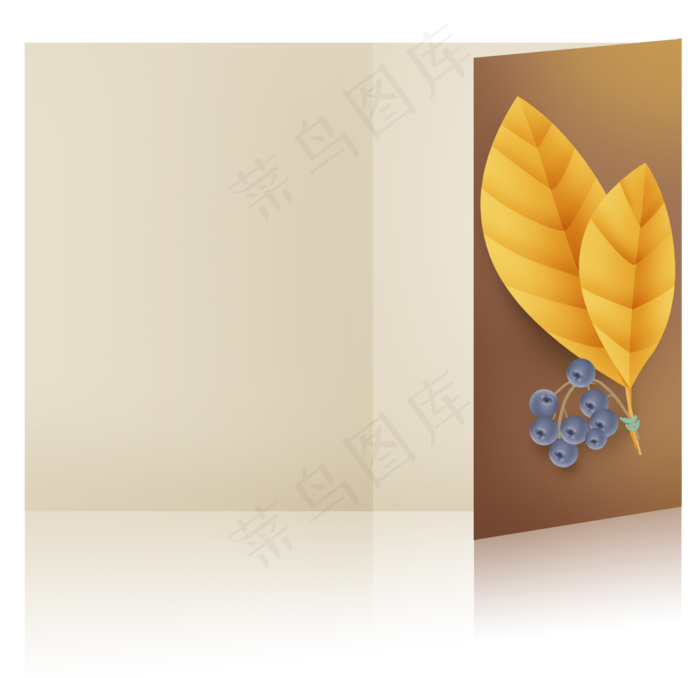 秋天叶子蓝莓贺卡