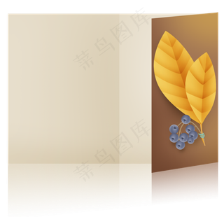 秋天叶子蓝莓贺卡