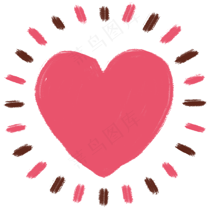 发光爱心卡通手绘素材免费下载