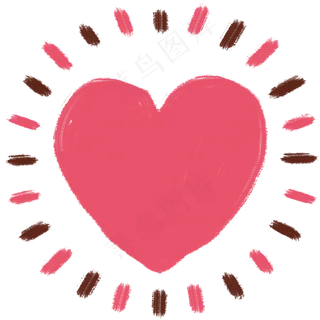 发光爱心卡通手绘素材免费下载