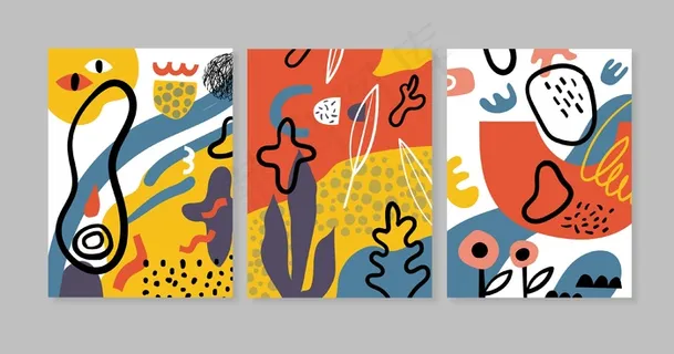 抽象手绘形状封面系列