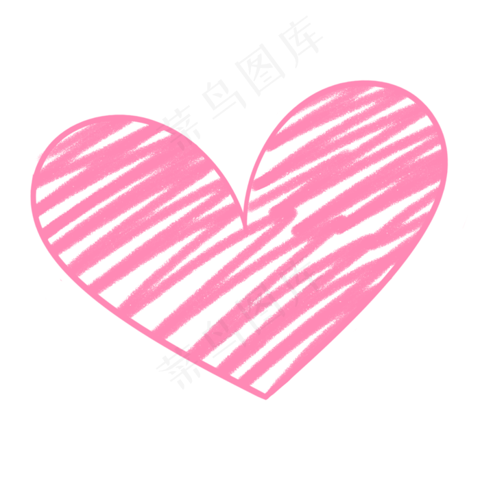 粉色小清新蜡笔七夕情人节爱心