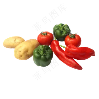 土豆甜椒西红柿蔬菜组合