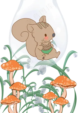 二十四节气卡通动物png免抠素