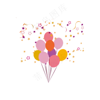 简约扁平七夕情人节气球元素