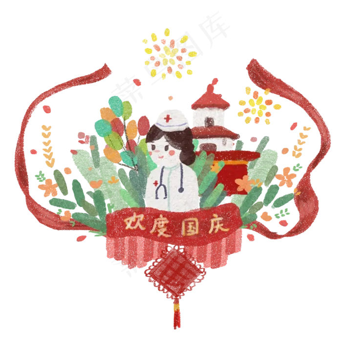  欢度国庆的医生 (2000X2000(DPI:300))psd模版下载