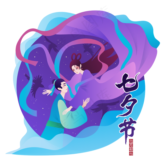 七夕牛郎织女相会