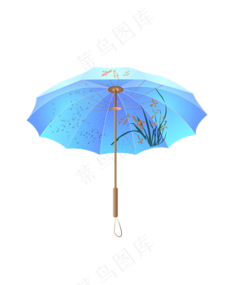 矢量卡通油纸雨伞