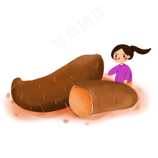 白露番薯食物卡通素材