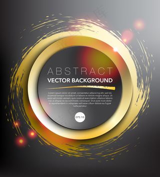 圆纸上画圆的金色，手绘。在黑色背景下孤立。