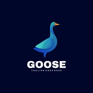 矢量标志插图鹅梯度彩色风格。