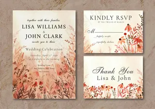 野花景观温馨背景婚礼请柬