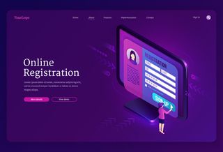 在线注册等轴测登录页