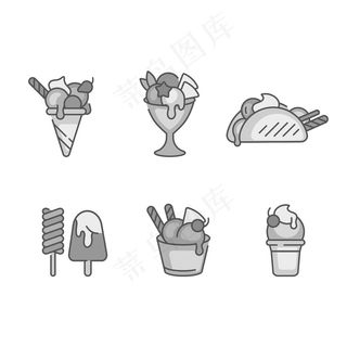 设置设计彩色模板标志和标志冰淇淋和冰淇淋