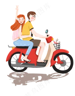 七夕情人节浪漫约会情侣卡通