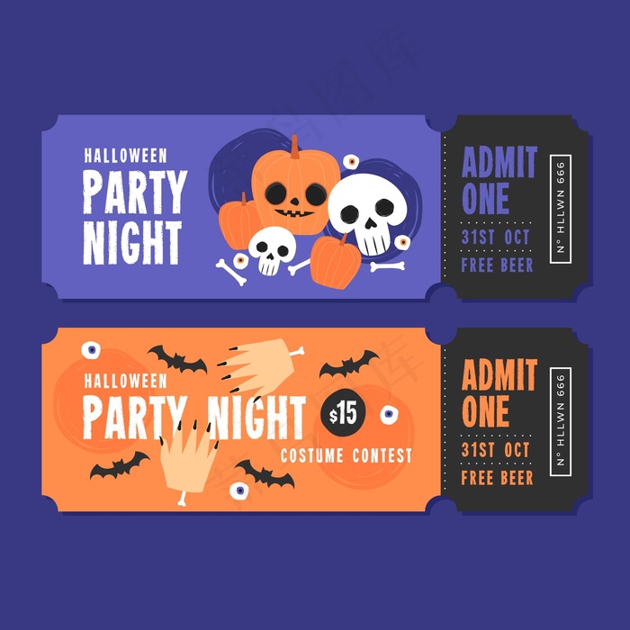 平面设计万圣节门票