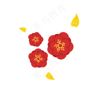 红色立体梅花PNG