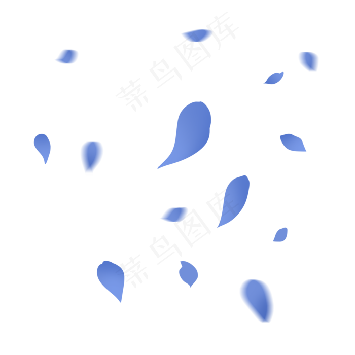 蓝色渐变色浪漫清爽花瓣(2000X2000(DPI:300))psd模版下载