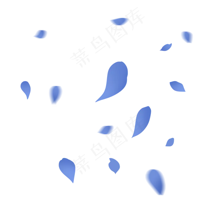 蓝色渐变色浪漫清爽花瓣(2000X2000(DPI:300))psd模版下载