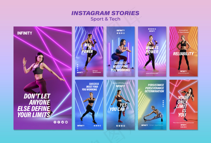 Instagram体育运动故事集psd模版下载