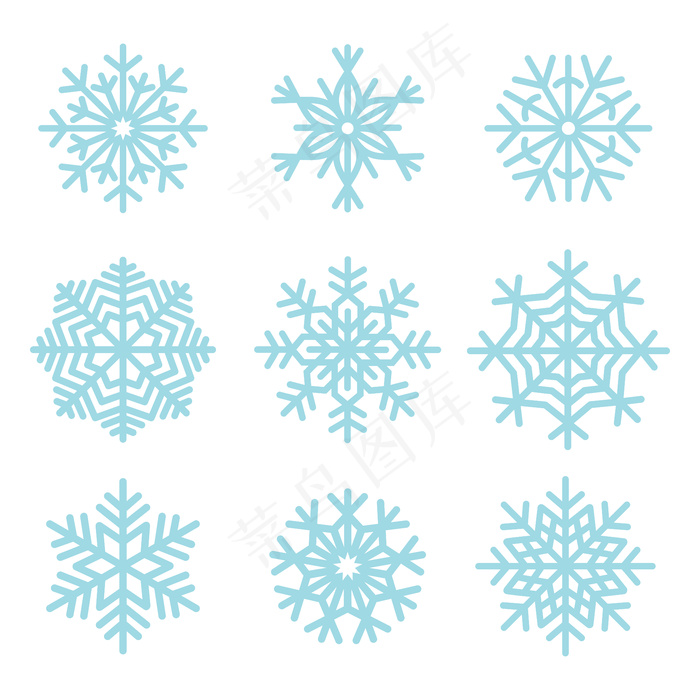 雪花插画集eps,ai矢量模版下载