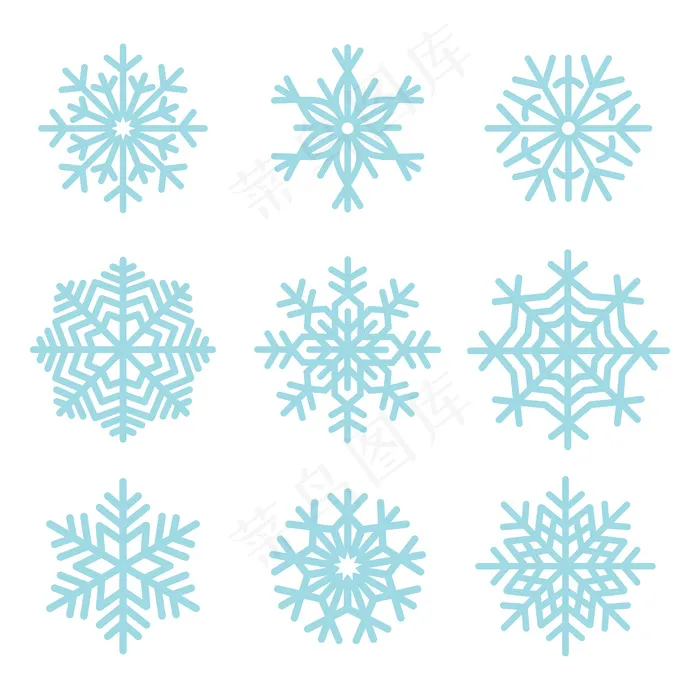雪花插画集eps,ai矢量模版下载
