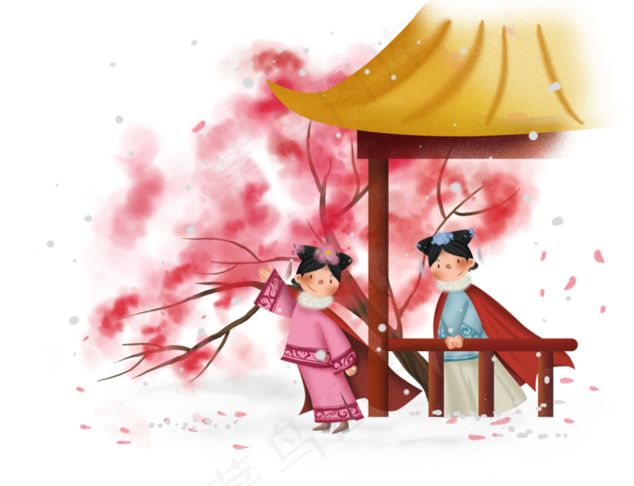 中国风清宫亭子里的皇妃(6313X4842(DPI:300))psd模版下载