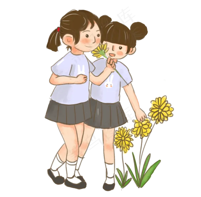 可爱小姑娘秋天赏菊(2000X3000(DPI:300))psd模版下载