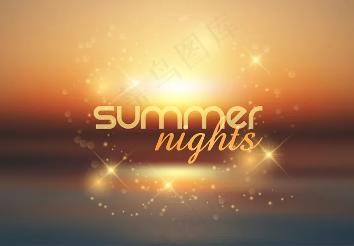 夏夜背景eps,ai矢量模版下载