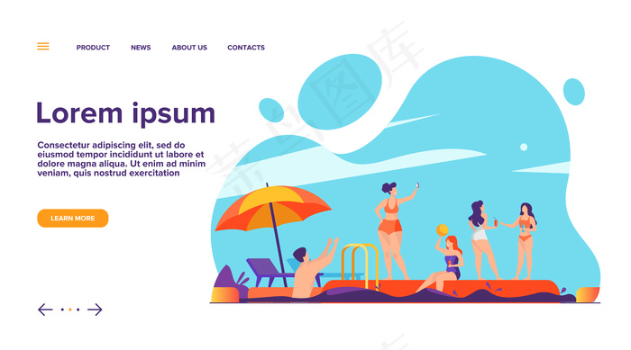 快乐的人们享受游泳池聚会